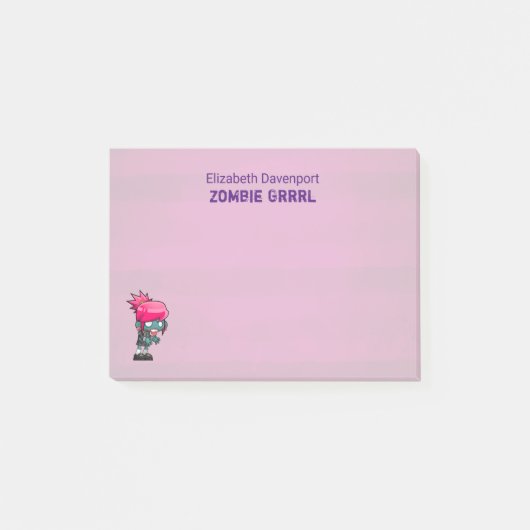Cute Punk Rock Zombie Grrl Post-it® Notes (Voorkant)
