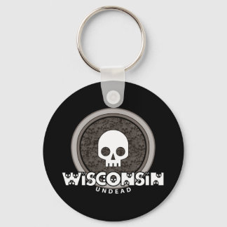 Cute Punk Skull Wisconsin Sleutelhanger Donker