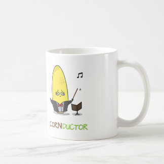 Cute Punny Cartoon Corn Conductor Koffiemok