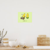 Cute Punny NSFW Cartoon Corn Concuss Poster (Keuken)