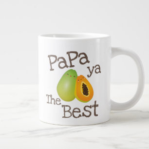 Cute Punny Papaya de beste grappige fruitpun voor  Extra Grote Beker