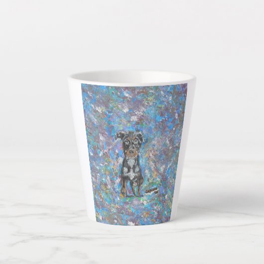 Cute Pup Latte Mok (Voorkant)