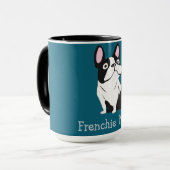 Cute Pup, medium dark blue Mok (Voorkant links)