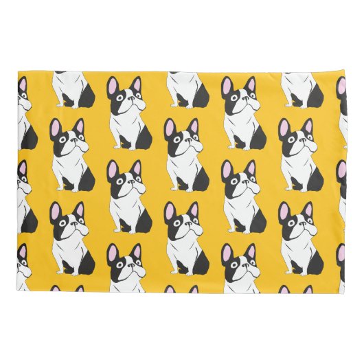 Cute Pup, yellow Kussensloop (Achterkant)