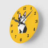 Cute Pup, yellow Ronde Klok (Hoek)