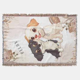 Cute Puppies and Football Design Deken