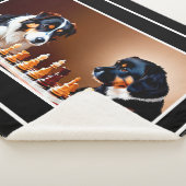 Cute Puppies die Chest Sherpa Blanket spelen Sherpa Deken (3/4)