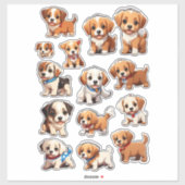 Cute Puppies Mega Sticker Bundle (Feuille)
