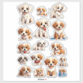 Cute Puppies Mega Sticker Bundle (Feuille)