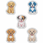 Cute puppies sticker (Voorkant)