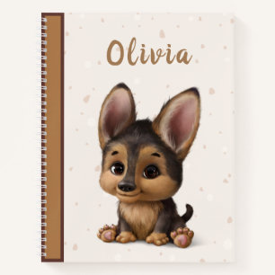 Cute Puppy Animal Dog Name Hand Drawn Notitieboek