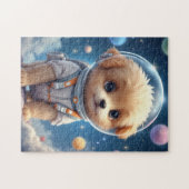 Cute Puppy Astronaut in Space Jigsaw Puzzle (Horizontal)