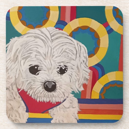 Cute Puppy Bier Onderzetter (Voorkant)