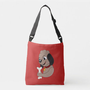 Cute puppy cartoon crossbody bag tas