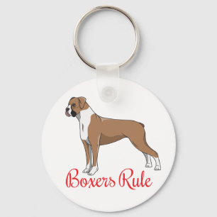Cute Puppy Cartoon Dog Lover Boxer Sleutelhanger