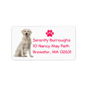 Cute Puppy Cartoon Dog mam Golden Retriever Label (Voorkant)