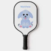 Cute Puppy Cartoon Dog Personalized Pastel Blue Pickleball Paddle (Achterkant)