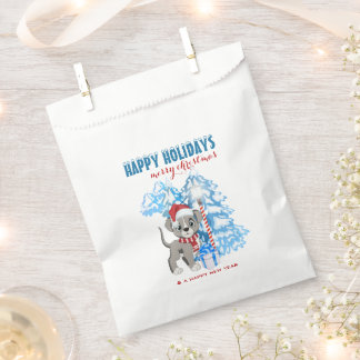 Cute Puppy Cartoon Snowy Kerstmis Feestdagen Bedankzakje