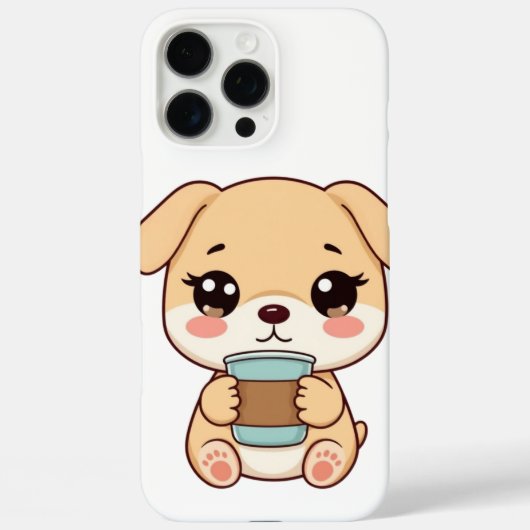 🐶☕ Cute Puppy Coffee Illustration | Kawaii Dog Co Case-Mate iPhone Case (Achterkant)
