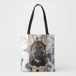 Cute Puppy die omhoog kijkt Draagtas