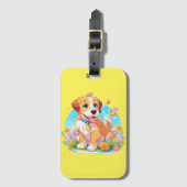 Cute Puppy Dog Bagagelabel (Voorkant (verticaal))