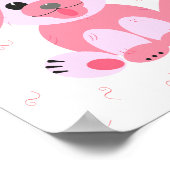 Cute Puppy Dog Cartoon Roze gepersonaliseerd meisj Poster (Hoek)
