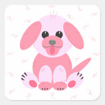 Cute Puppy Dog Cartoon Roze