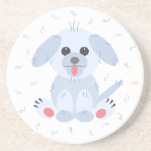 Cute Puppy Dog Cartoon Simple Pink Grey