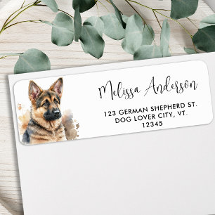 Cute Puppy Dog German Shepherd Return Address Etiket