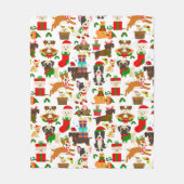 Cute Puppy Dog Kerstmis Fleece Deken (Voorkant)