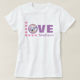 Cute Puppy Dog Love Hearts Valentijnsdag Lavender T-shirt