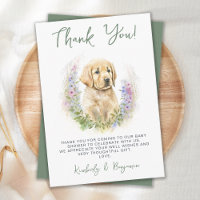 Cute Puppy Dog Modern Sage Green Baby shower