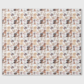 Cute Puppy Dog Patroon Cadeaupapier (Vlak)