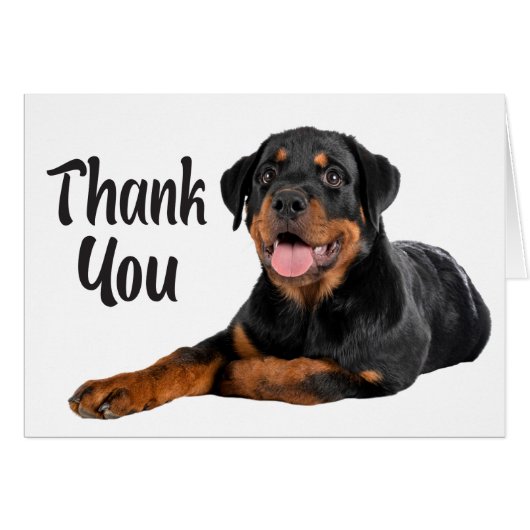Cute Puppy Dog Rottweiler Bedankt (Voorkant Horizontaal)