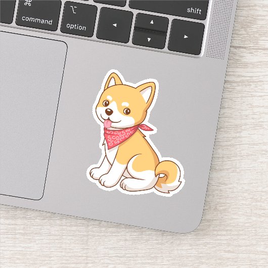 Cute Puppy Dog Shiba Inu Sticker (Detail)
