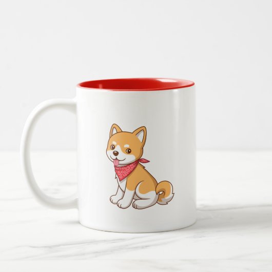 Cute Puppy Dog Shiba Inu Tweekleurige Koffiemok (Links)