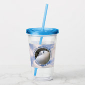 Cute Puppy Dog Sleeping Blue Sky 5th Birthday Acryl Drinkbeker (Achterkant)