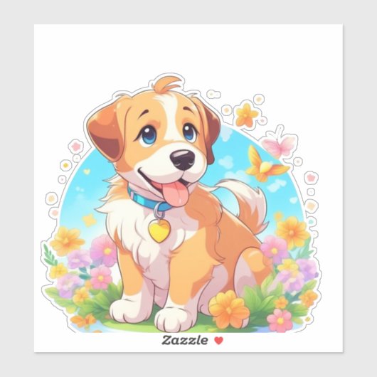 Cute Puppy Dog Sticker (Vel)