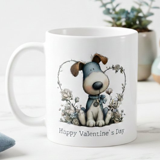 Cute Puppy Dog Valentines Mug
