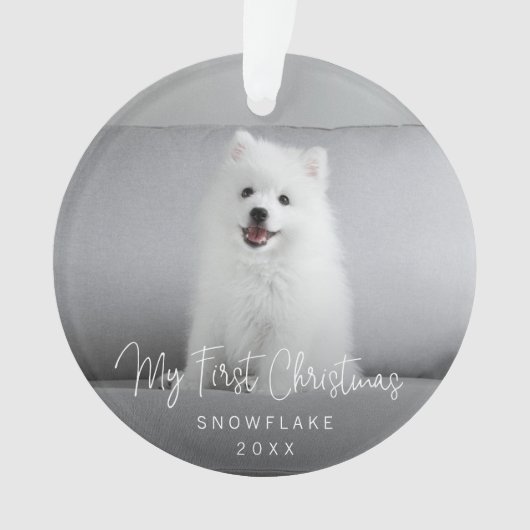Cute Puppy Dog voor eerste kerstdag Ornament (voorkant)