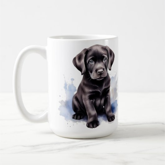 Cute Puppy Dog Waterverf Labrador Retriever Koffiemok (Links)