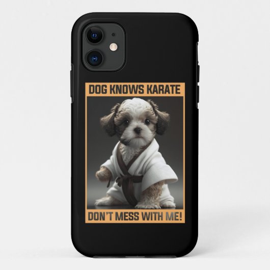Cute Puppy Dog weet dat Karate niet meer bij mij i Case-Mate iPhone Case (Achterkant)