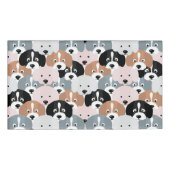 Cute Puppy Dogs roze Black Illustratie Naambadge (Voorkant)