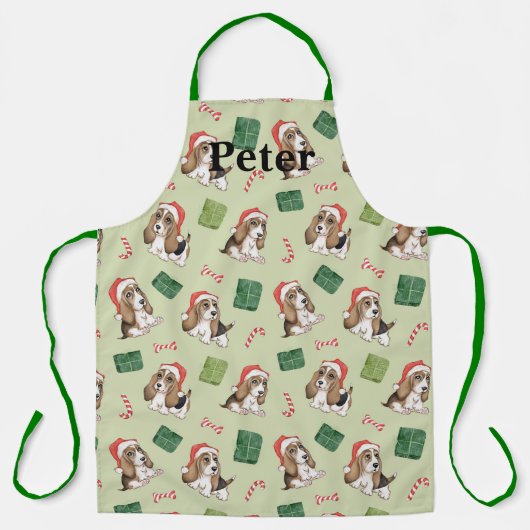 Cute Puppy draagt zijn Santa Hat Schort (Voorkant)