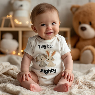 Cute Puppy en Bunny Woodland Baby Illustratie Romper