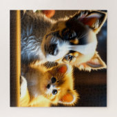 Cute Puppy en Kitten Legpuzzel (Horizontaal)
