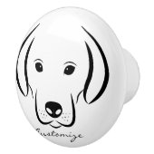 Cute Puppy Face Thunder_Cove Keramische Knop (Rechts)