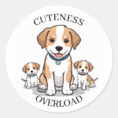 Cute Puppy Family Sticker (Voorkant)