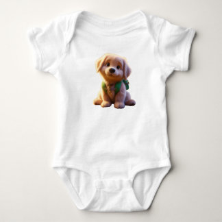Cute Puppy, Golden Retriever, Baby BodysuitT-Shirt Romper