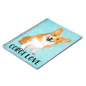 Cute Puppy Hondenliefhebber Blue Waterverf Funny C Notitieboek (Linkerzijde)